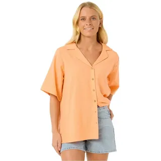 Rip Curl Cala Vadella Textured Kurzarmhemd - Orange - 2XS