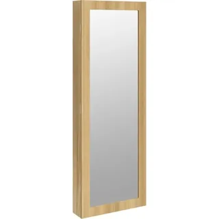 Schmuckschrank mit Spiegel Wandmontage 37,5x10x106 cm - Braun, Bunt