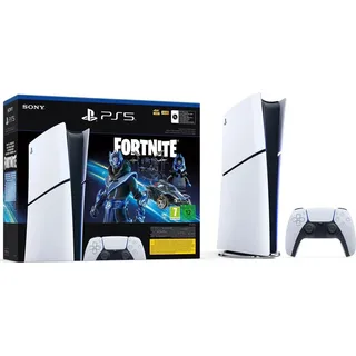 Sony PlayStation 5 Slim Digital Edition 1000 GB Weiß + Fortnite Bundle, 1x DualSense Wireless-Controller