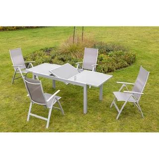 Merxx Amalfi Ausziehtisch 180 x 90 x 75 cm silber/grau