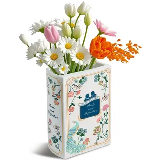 HOMKULA Pride and Prejudice Buchvase für Blumen, Keramik-Vase in Buchform für Regal-Dekoration Bücherliebhaber (Mittelgroße)