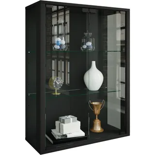 VCM Wandvitrine Glas Udina M 60 x 25 x 0 cm Schwarz