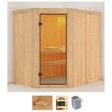 Bild von Sauna »Clara«, (Set), 9 KW-Ofen mit integrierter Steuerung beige