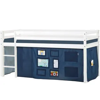 Hoppekids Hochbett ECO Dream 70 x 160 cm Kiefer massiv blau