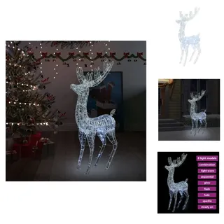 vidaXL LED-Rentier XXL Acryl Weihnachtsdeko 250 LED 180 cm Kaltweiß - Weihnachtsbeleuchtung