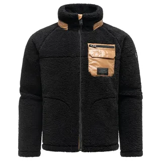 Plüschjacke STONE HARBOUR "Plüschjacke Sorees XX", Herren, Gr. 3XL, schwarz, Obermaterial: 100% Polyester PES.  Obermaterial: Futter: 100% Polyester PES. 100% Polyester PES., gerade hüftbedeckend, Ärmel ohne Ärmelschlitz abgesteppte Kante, Jacken Plüschjacke, Warme Herren Winterjacke aus weichem Teddy-Fleece