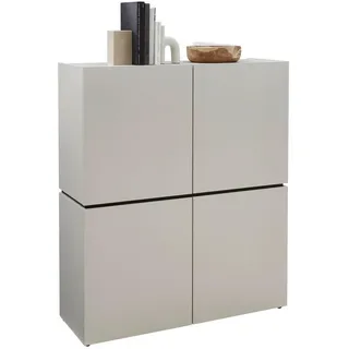 Voleo Highboard , Kaschmir , Kunststoff , 4 Fächer , 115x135x40 cm , Beimöbel erhältlich, stehend , Kleinmöbel, Kommoden, Highboards