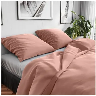 Wolkenfeld Bettwäsche »Renforcé Bettwäsche Baumwolle - Natürlich weiches Schlafgefühl« 3 Stk. tlg. 135x200 cm, 155x220 & Übergrößen I inkl. Kissenbezüge 80x80 I uni