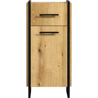trendteam Bad Satndtype Safiya, Evoke Oak Melamin/Schwarz, B/H/T ca. 37/79/31 cm - Braun