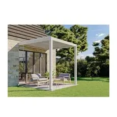 Huun Pergola Piano Wandmontiert in Weiß 300 x 300 cm