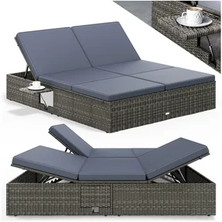 CASARIA Sonnenliege 200 x 160 x 33 cm Grau