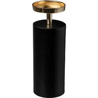 OTTO home Kerzenhalter Stumpenkerzenhalter Azlynn Aluminium Goldfarben/Schwarz