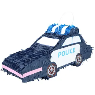 Boland 30970 - Pinata Polizei Auto, 56 x 23 cx 18 cm, Hängedeko, Dekoration für Geburtstag, Mottoparty und Karneval
