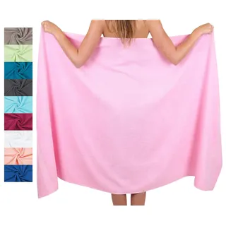 Betz Badetuch XXL 100x200 cm 100% Baumwolle – Weiches Frottee Saunatuch & Strandtuch – Pflegeleicht & saugstark – Palermo Serie – Farbe Rosé