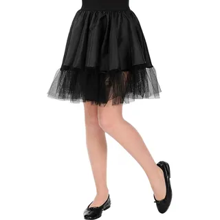 W WIDMANN MILANO Party Fashion - Petticoat für Kinder, schwarz, Unterrock, Karneval, Mottoparty, Halloween