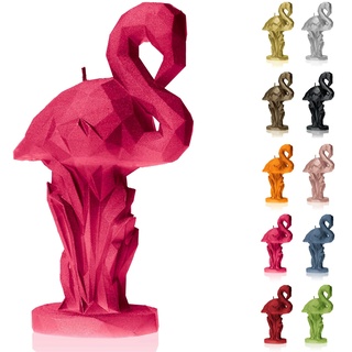 Candellana Handmade Flamingo Low-Poly Kerze Geschenk- Lustig - Dekorative Kerze - Home Décor - Geschenke für Freunde - Baumwolle Docht - Brenndauer 24h - Dark Pink Kerze