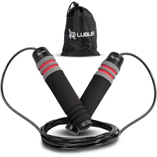 Lubur Sport Springseil - Sprungseil mit rutschfestem und ergonomischem Griff - Individuell anpassbare Springschnur - Hochwertiges Hüpfseil aus Stahl inkl. Transportbeutel