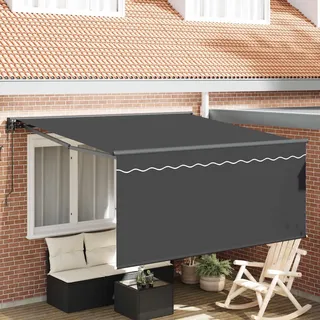 vidaXL Einziehbare Markise Anthrazit 300 x 250 cm - Grau
