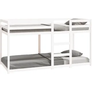vidaXL Etagenbett Weiß 90x200 cm Massivholz Kiefer - Weiß