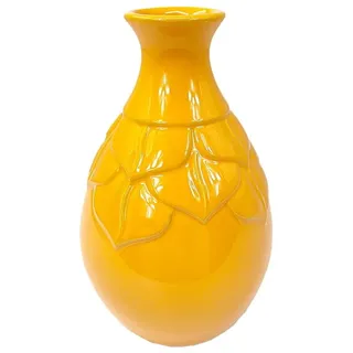 Romimex Vase, Senf, Keramik, 16 x 25 x 16 cm