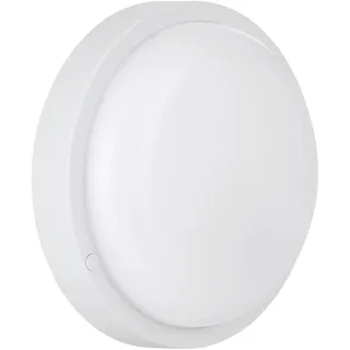EGLO LED Wandleuchte außen Boschetto-E, runde Außenlampe Hauswand, Außenleuchte aus Kunststoff in Weiß, neutralweiß, IP54