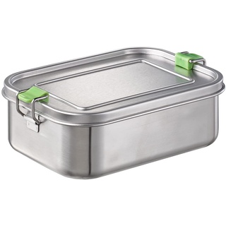 APS Hochwertige langlebige Edelstahl Lunchbox/Brotdose 1.100 ml inkl. Trennwand/auslaufsichere Frischhaltedose/Bento Box für Kinder, Freizeit & Erwachsene/mittlere Vesperbox