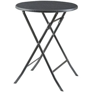 [en.casa] Klapptisch Ø 60 x 74 cm Schwarz