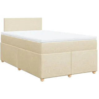 Boxspringbett mit Matratze Creme 120x200 cm Stoff - Creme