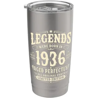 90. Geburtstag Mann Frau Geschenk Vintage Jahrgang 1936 Doppelwandiger Edelstahl-Thermobecher