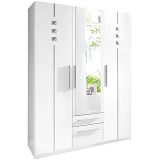Priess Kleiderschrank 5-türig 140 x 193 x 54 cm Weiß