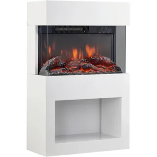 Elektrokamin , Weiß , Metall, Glas , 48.0x75.0x21.7 cm , Fernbedienung, Flammeneffekt separat schaltbar, Überhitzungsschutz, Dimmer , Elektrogeräte, Heizgeräte, Elektrokamine