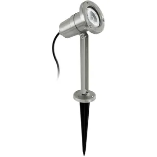 EGLO Außenleuchte Edelstahl 24 cm GU10 IP54 Erdspieß schwarz