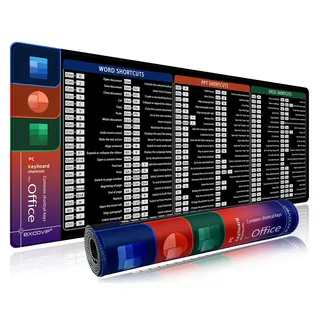 excovip Extended Gaming Mouse Pad Maus pad mit genähten Kanten Gaming Mousepad XXL hochwertiges Mauspad groß schwarz aus Strukturiertem Stoff für Word Excel PPT(80×30CM)-0060