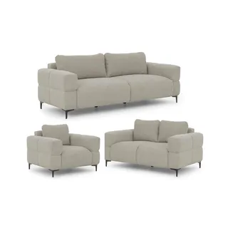 s-style möbel Polstergarnitur 3+2+1 Strukturstoff Taupe