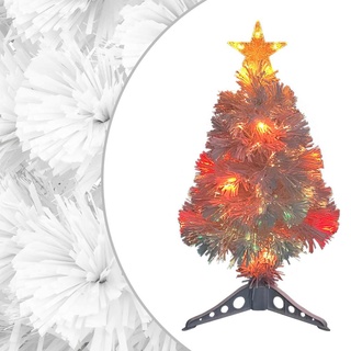 vidaXL Künstlicher Weihnachtsbaum mit LED Weiß 64 cm Glasfaser