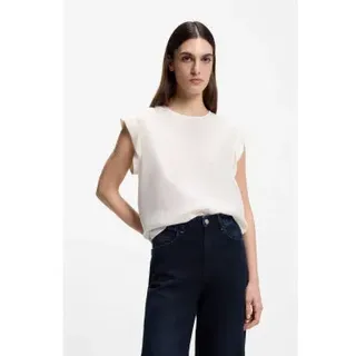 BOSS für Damen. 50543548 Bluse Irnette off-white (44), Weiß, Lässig, Viskose, Ärmellos / Hosenträger