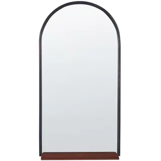 Beliani Wandspiegel mit Ablage schwarz/kupfer oval 40/67 cm Domme , Glas , Oval , 40x67x2 cm , Spiegel, Wandspiegel