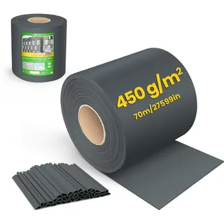 VOUNOT® PVC Sichtschutzstreifen für Doppelstabmatten 70m x 19cm, 40 Befestigungsclips, Sichtschutz Zaunfolie für Stabmattenzaun, Gartenzaun, Zaun, Anthrazit