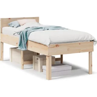 vidaXL Massivholzbett ohne Matratze 80x200 cm Kiefernholz - Braun