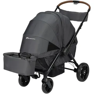 Bebeconfort Helios, 2-in-1 Kinderwagen ab Geburt, 0–4 Jahre, 0–22 kg, 2 gegenüberliegende Sitze, kompakt zusammenklappbar, Geschwisterwagen, schützendes Verdeck, Mineral Graphite