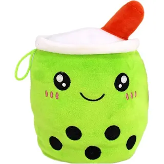 Kawaii Bubble Tea Kuscheltier grün-orange - ca. 15 cm