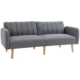 Homcom Schlafsofa Klappsofa 2-Sitzer Stoffsofa Sofa mit Schlaffunktion Leinen-Touch , Textil , Kautschukholz , Füllung: Schaumstoff,Schaumstoff , 75x73x173 cm , Babymöbel & Kindermöbel, Kinderzimmer & Jugendzimmer, Schlafsofas