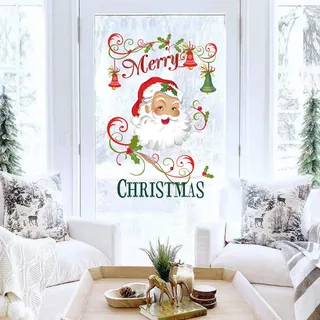 Decalplanet Fensterbild Weihnachten Schneeflocken Wandtattoos Abnehmbare Fensterdeko Aufkleber Wandsticker Winter Wandaufkleber Wohnzimmer Flur