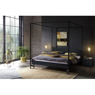 Hasena Himmelbett Ciluna, Farbe: Anthracit, Metallfarbe: Anthracit, verschiedene Größen - 20 cm/160 x 200 cm