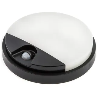 HUBER LED Wandlampe mit Bewegungsmelder 140° 10W, 957lm I IP54 geschützte LED Außenleuchte mit Bewegungssensor I Wandleuchte innen, rund, anthrazit