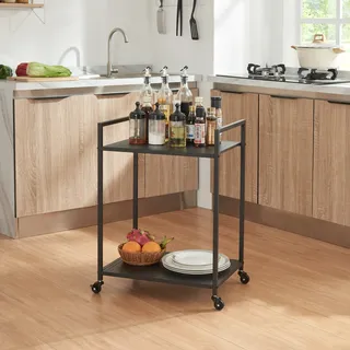 Servierwagen 'Lesja' mit 2 Ablagen Metall 68,5 x 50 x 36 cm Schwarz - Schwarz