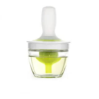 ZAIGON Ölflaschen- & Bürstenset - Hitzebeständige Grillbürste - Silikon-Gießteigbürste mit Glasbehälter für die Küche - Backen von Pfannkuchen - BBQ-Gießwerkzeug