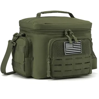 QT&QY 13L/18L Taktische Lunchbox für Männer Militärische Isolierte Kühltasche, Leckfreie Thermo-Lunchbox für Arbeit, Camping, Outdoor-Aktivitäten, Picknick, MOLLE-Gurtband-System, Robuste Tasche