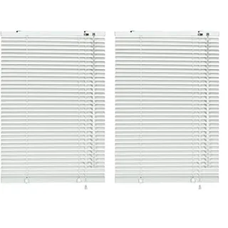 Deco Company Alu-Jalousie ohne Bohren, Zum Klemmen, Inkl. Klemmträgern, Sichtschutz, Lichtschutz, Blendschutz, Aluminium-Jalousie, Weiß, 95 x 130 cm (Packung mit 2)