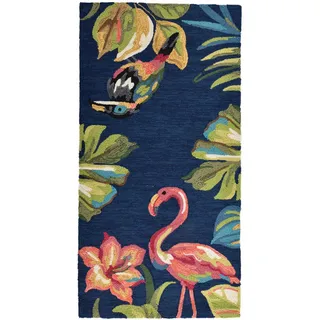 Gino Falcone "Rosetta 020 Flamingos" rechteckig 15 mm Höhe besonders weich durch Microfaser, In- und Outdoor geeignet, Wohnzimmer,